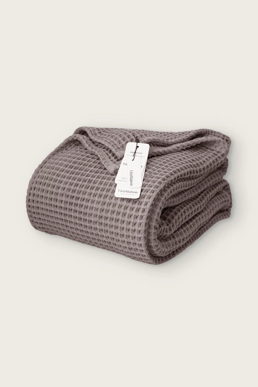 Handwoven Turkish Cotton Waffle Weave Bedspread - OEKO-TEX - Grey