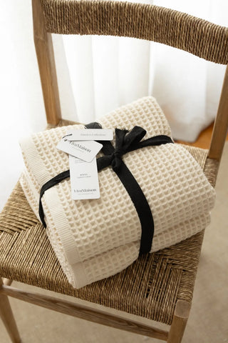 Handwoven Turkish cotton waffle weave towel set, all 11 colors group lifestyle. Denizli, OEKO-TEX. Vivamaison.