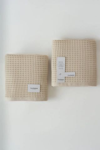 Handwoven Turkish cotton waffle weave towel set, all 11 colors group lifestyle. Denizli, OEKO-TEX. Vivamaison.