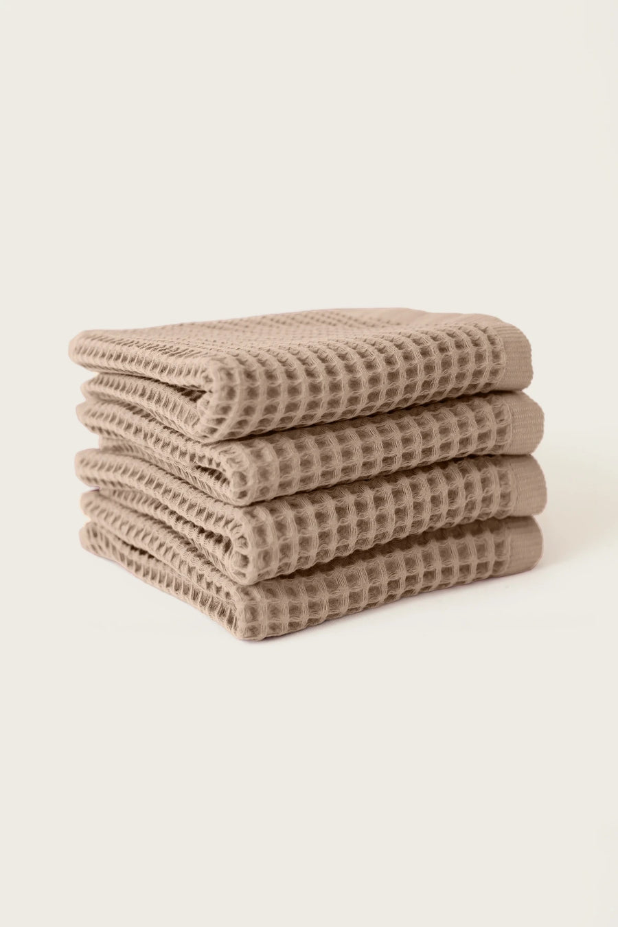 Handwoven Turkish Cotton Waffle Weave Towel Set - OEKO-TEX - Brown