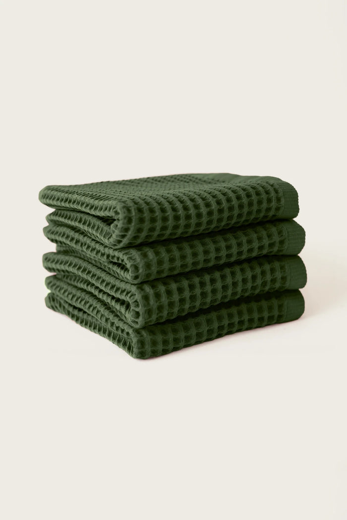 Buntes Handtuchset aus weicher Baumwolle mit Waffelmuster