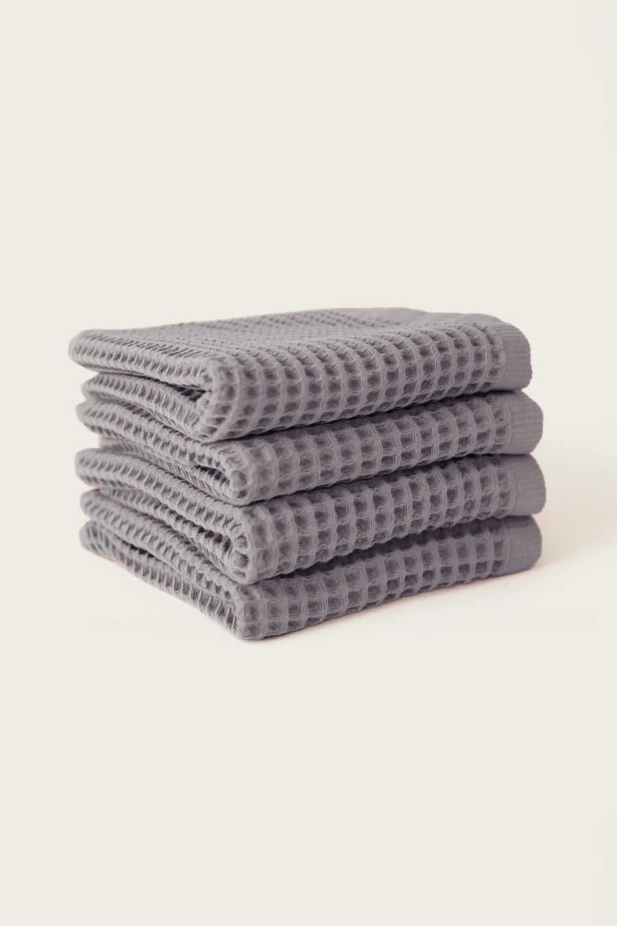 Handwoven Turkish Cotton Waffle Weave Towel Set - OEKO-TEX - Grey
