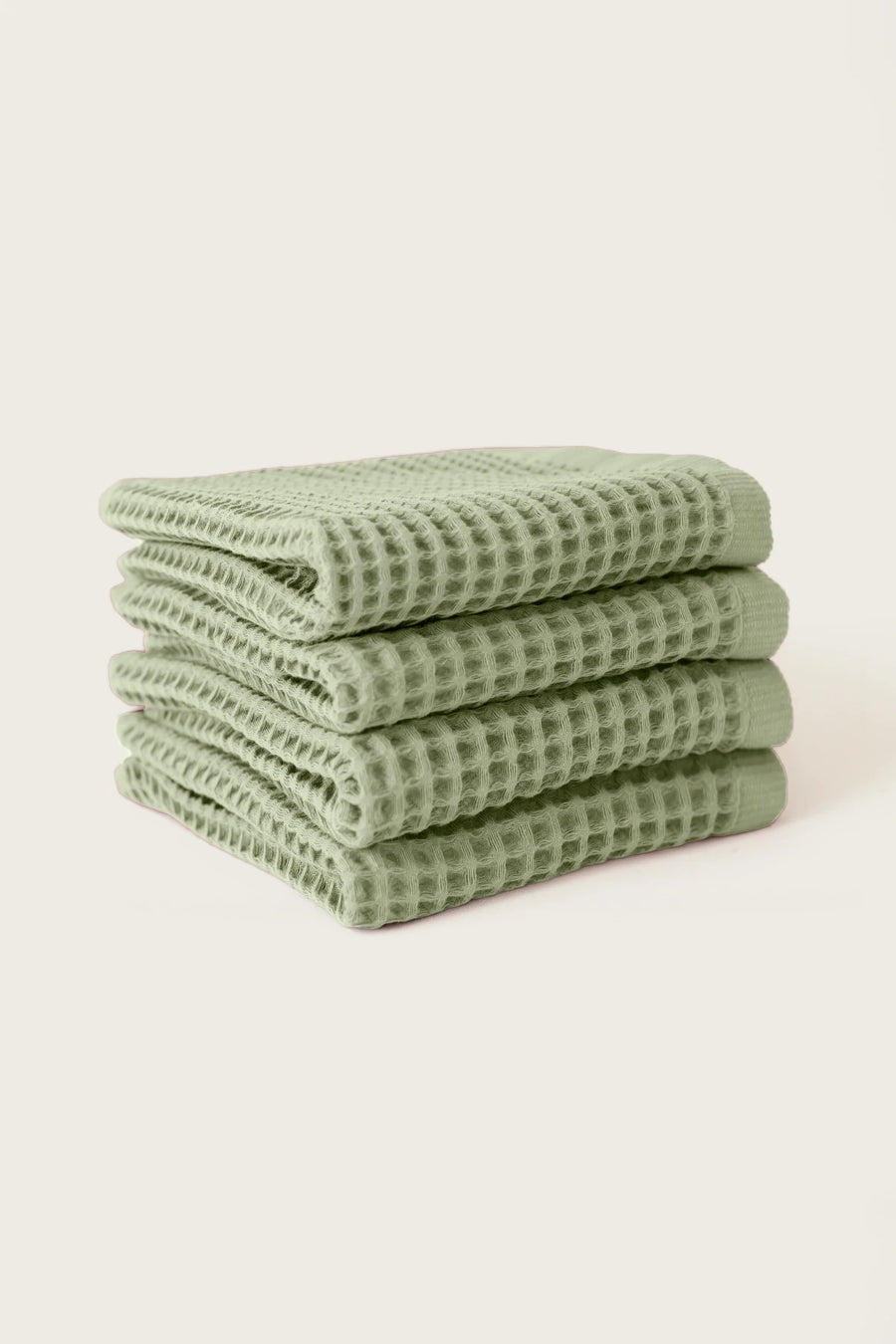 Handwoven Turkish Cotton Waffle Weave Towel Set - OEKO-TEX - Sage Green