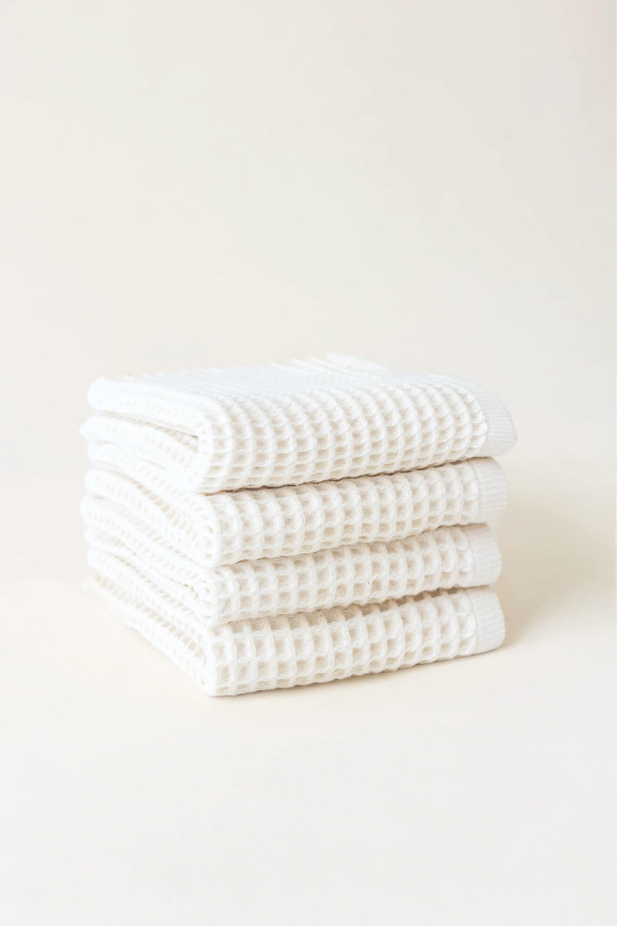 Handwoven Turkish Cotton Waffle Weave Towel Set - OEKO-TEX - White