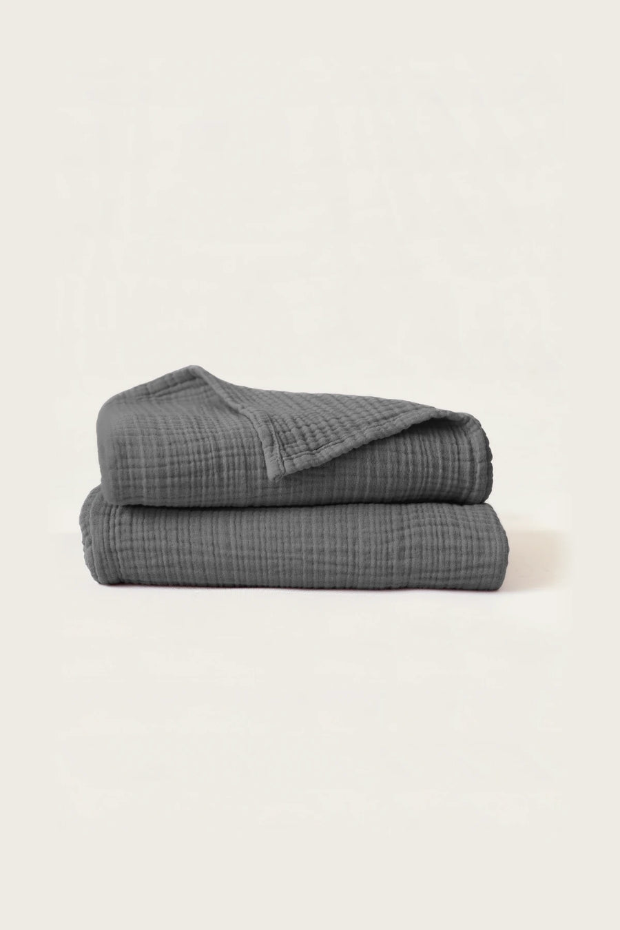 Handwoven 4-Layer Muslin Turkish Cotton Towel - OEKO-TEX - 2 Pcs Bath Towel / Anthracite