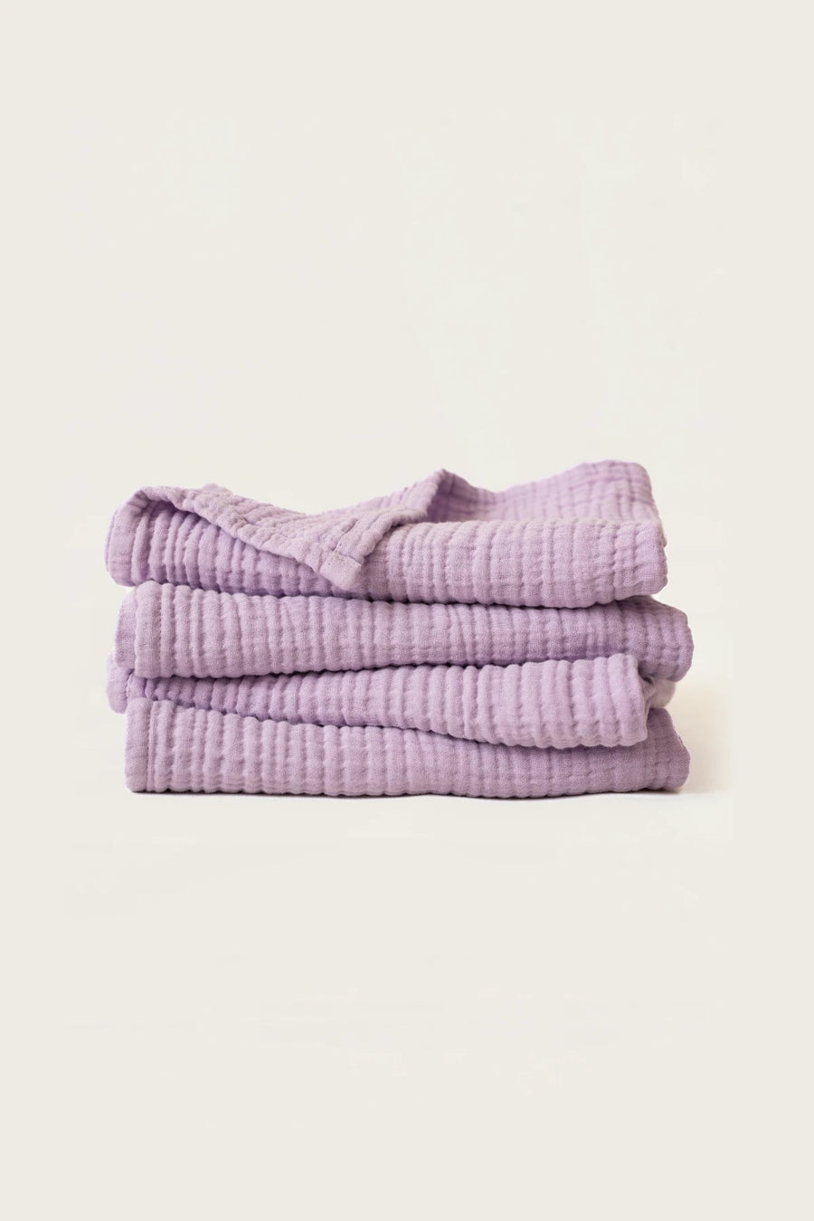 Handwoven 4-Layer Muslin Turkish Cotton Towel - OEKO-TEX - 4 Pcs Face+Hand Towel / Lilac
