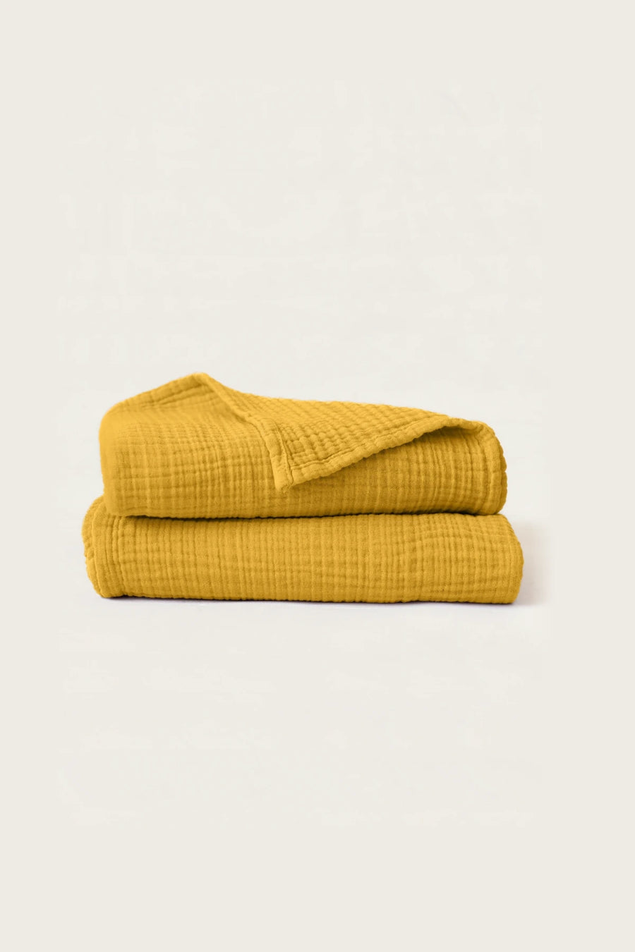 Handwoven 4-Layer Muslin Turkish Cotton Towel - OEKO-TEX - 2 Pcs Bath Towel / Mustard