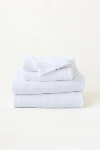 Handwoven 4-layer muslin Turkish towel set in white — VivaMaison Denizli, OEKO-TEX certified