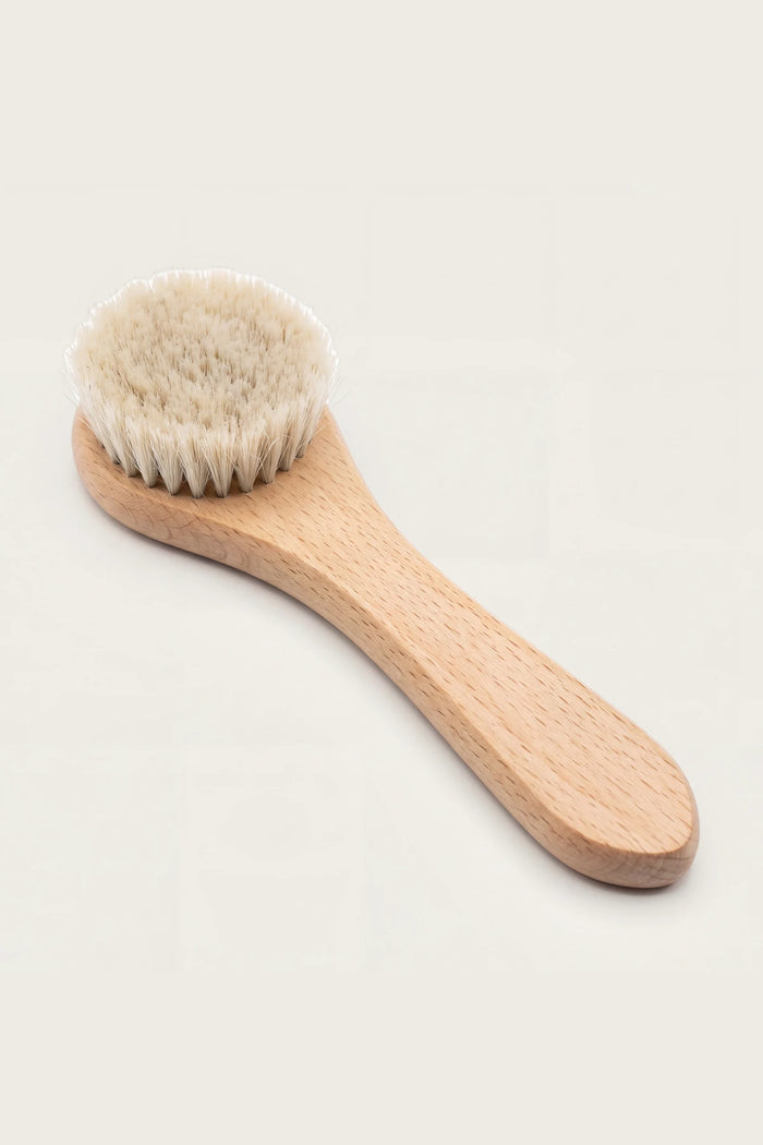 Face Dry Brush | Soft Natural Bristle Facial Brush, Beech Wood Handle