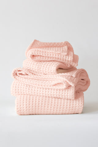 organic-waffle-weave-towel-set-colorful-soft-cotton-towel-set-pink-4-best-waffle-towels