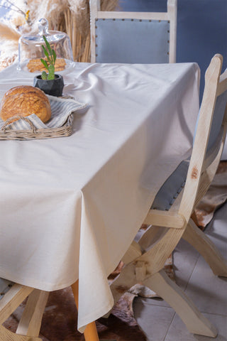 Raw Linen Lace Plain Tablecloth