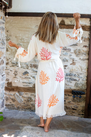 Stone Print Natural Cotton Bathrobe