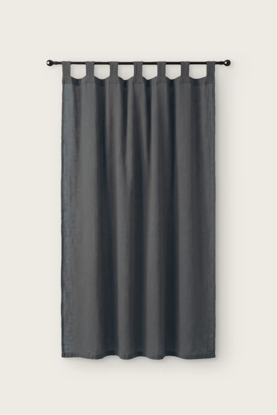 Handwoven Stonewashed Cotton Curtain Panel - OEKO-TEX - Charcoal Gray