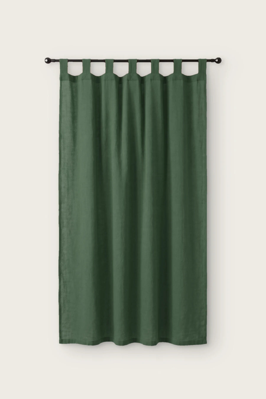 Handwoven Stonewashed Cotton Curtain Panel - OEKO-TEX - Dark Green