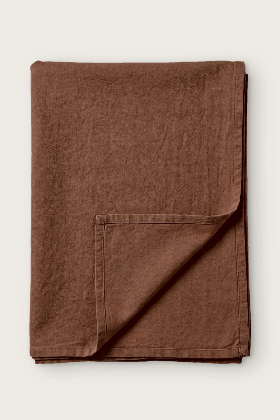 Handwoven Stonewashed Turkish Cotton Tablecloth - OEKO-TEX - Brown