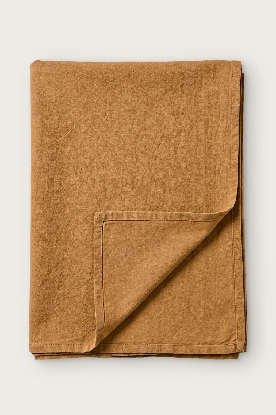 Handwoven Stonewashed Turkish Cotton Tablecloth - OEKO-TEX - Caramel