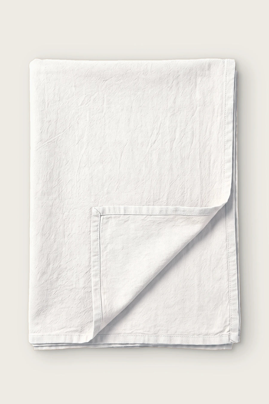 Handwoven Stonewashed Turkish Cotton Tablecloth - OEKO-TEX - White