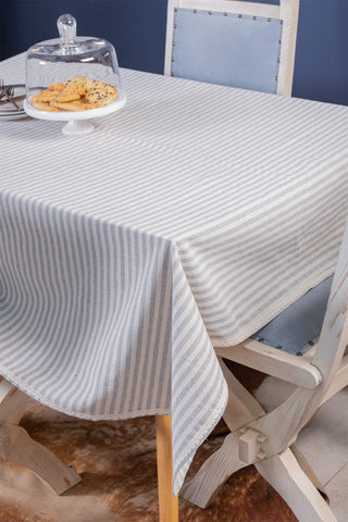 Striped Linen Colorful Lace Tablecloth