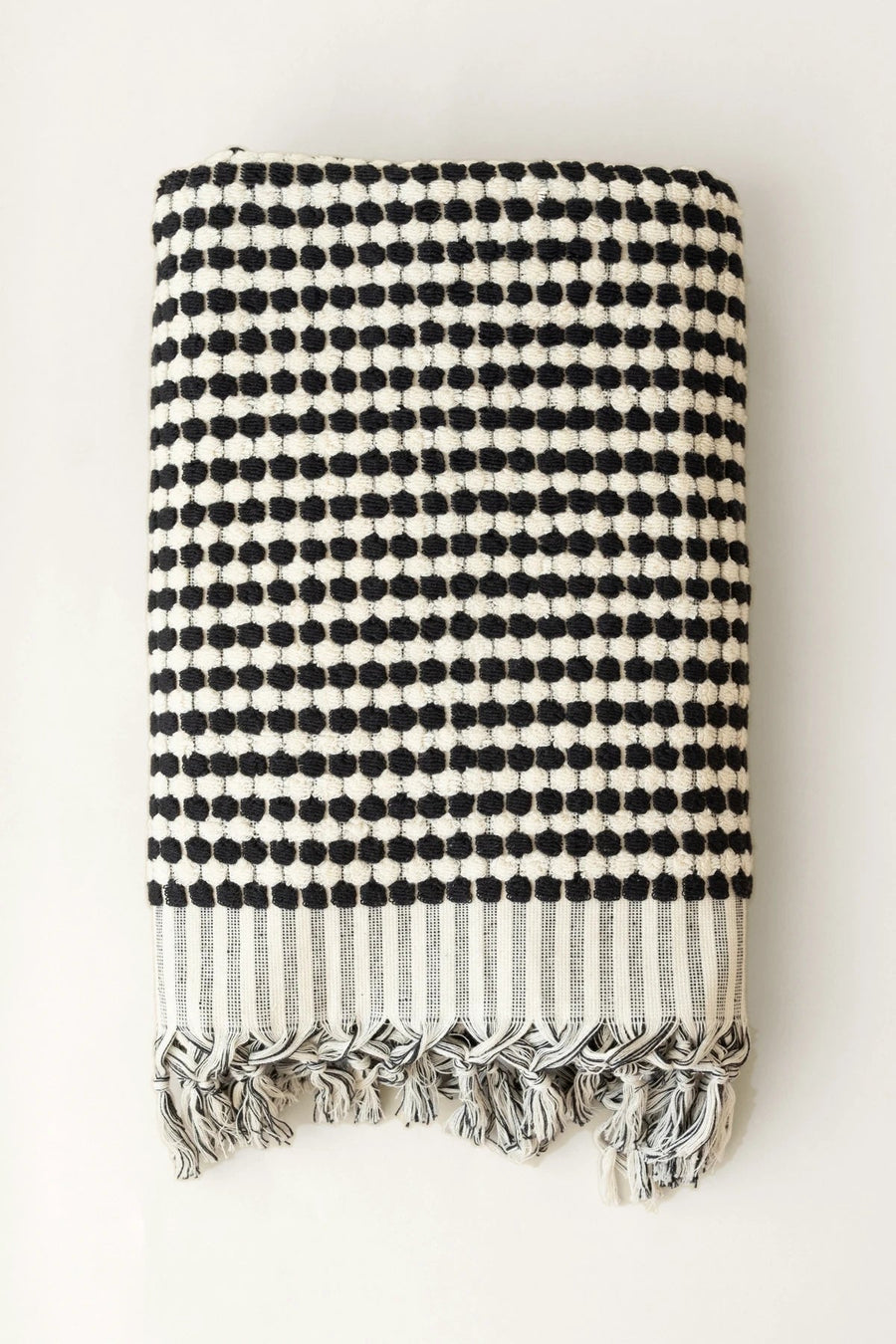 Turkish Cotton Mosaic Towel - Bath & Hand Set | OEKO-TEX - Anthracite White