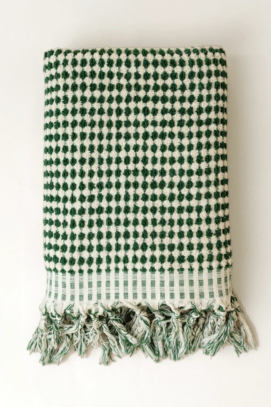 Turkish Cotton Mosaic Towel - Bath & Hand Set | OEKO-TEX - Green White