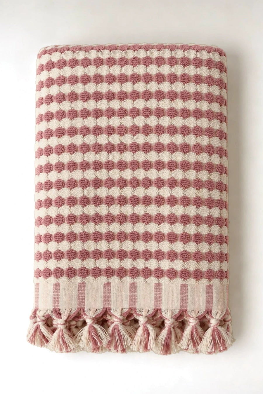 Turkish Cotton Mosaic Towel - Bath & Hand Set | OEKO-TEX - Pink