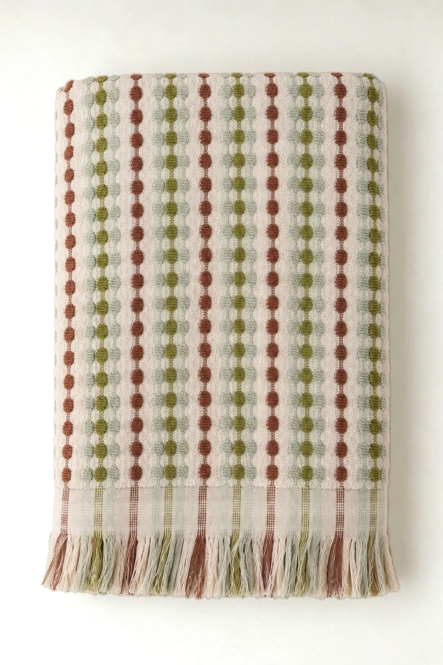 Turkish Cotton Mosaic Towel - Bath & Hand Set | OEKO-TEX - Sage Brown