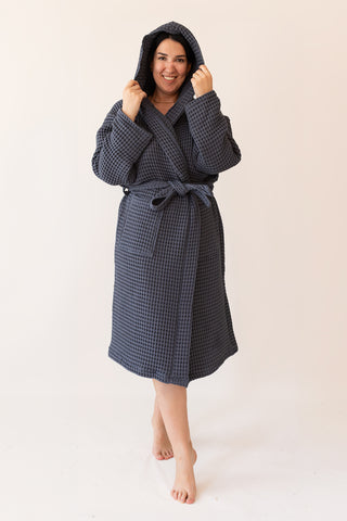 Waffle Weave Natural Cotton Soft Bathrobe