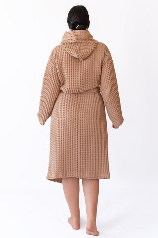 Waffle Weave Natural Cotton Soft Bathrobe