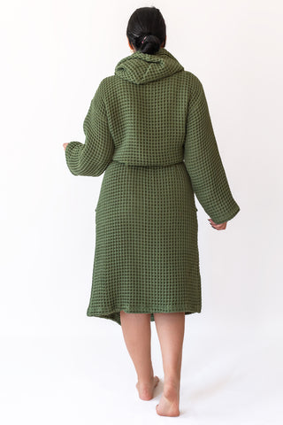 Waffle Weave Natural Cotton Soft Bathrobe