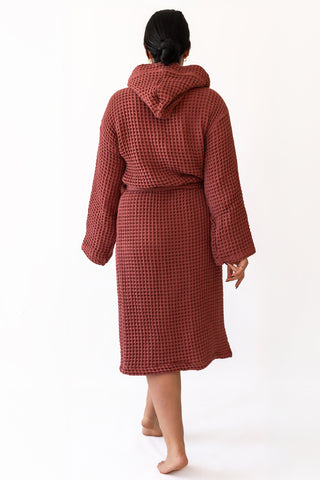 Waffle Weave Natural Cotton Soft Bathrobe