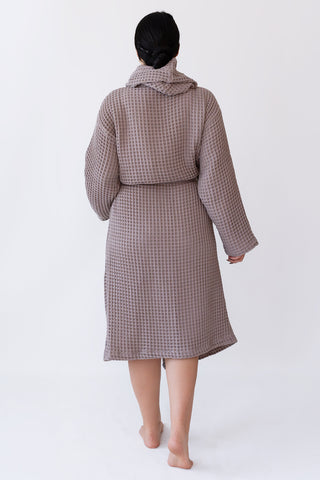 Waffle Weave Natural Cotton Soft Bathrobe