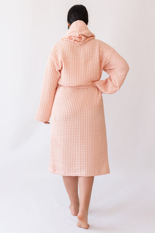 Waffle Weave Natural Cotton Soft Bathrobe