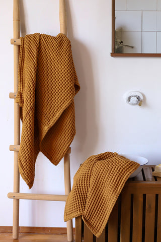 Waffle Weave Colorful Soft Cotton Towel Set