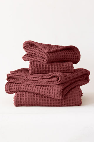 Waffle Weave Colorful Soft Cotton Towel Set