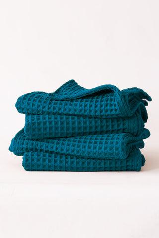 Waffle Weave Colorful Soft Cotton Towel Set