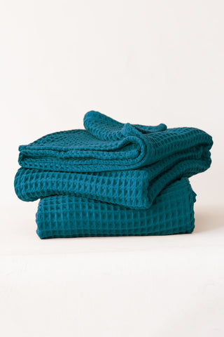 Waffle Weave Colorful Soft Cotton Towel Set