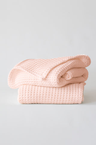 Waffle Weave Colorful Soft Cotton Towel Set