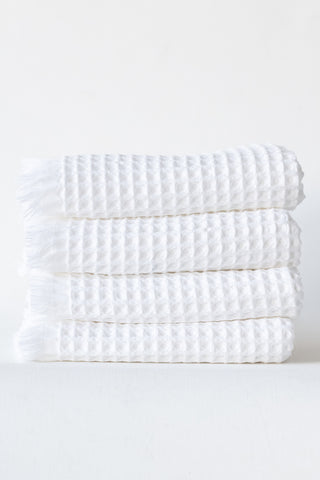 Waffle Weave Fringed Soft Towel Set