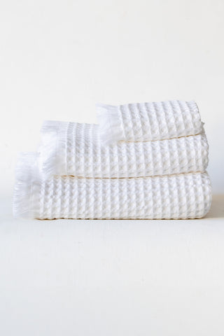 Waffle Weave Fringed Soft Towel Set