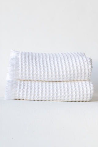 Waffle Weave Fringed Soft Towel Set