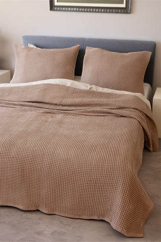 Waffle Weave Natural Cotton Soft Bedspread