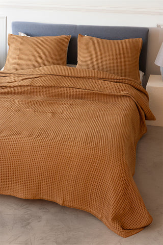 Waffle Weave Natural Cotton Soft Bedspread