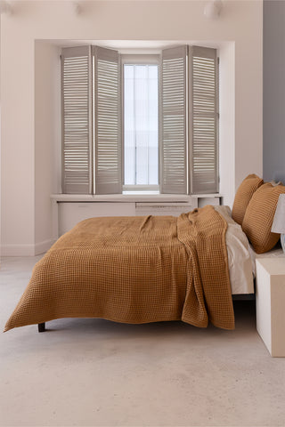 Waffle Weave Natural Cotton Soft Bedspread